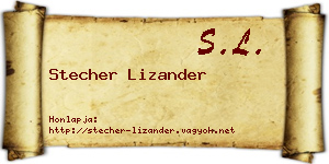 Stecher Lizander névjegykártya